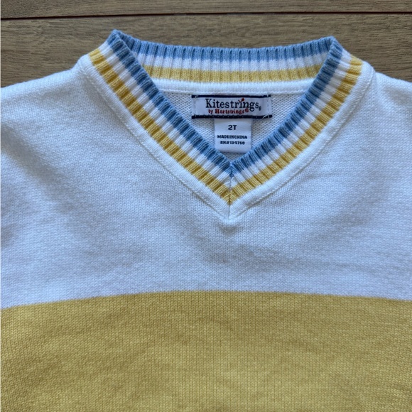 Kitestrings by Hartstrings V-Neck Sweater | 2T | Colorblock Cotton Pullover - Picture 3 of 5